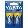 Varta Batteria Longlife  Power Torcia D Alcalina Blister 2 Pezzi