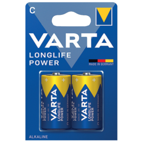 Varta Batteria Longlife  Power Mezza Torcia C Alcalina Blister 2 Pezzi