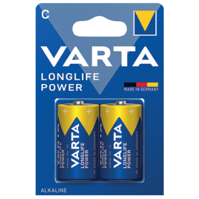 Varta Batteria Longlife  Power Mezza Torcia C Alcalina Blister 2 Pezzi