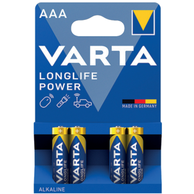 Varta Batteria Longlife  Power Ministilo AAA Alcalina Blister 4 Pezzi