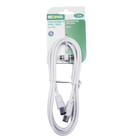 Cavo Antenna Tv Bianco  Ecova  Spina e Presa 1,5 MT