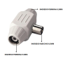 Adattatore Triplo per Cavi TV Presa/Presa/Spina 9,5mm
