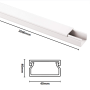 Canale Bianco Portacavi PVC Rigido Autoestinguente 40x40mm Barra 2 Metri