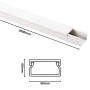Canale Bianco Portacavi PVC Rigido Autoestinguente 60x60mm Barra 2 Metri