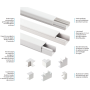 Canale Bianco Portacavi PVC Rigido Autoestinguente 30x10mm Barra 2 Metri