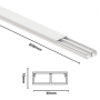 Canale Bianco Portacavi PVC Rigido Autoestinguente 30x10mm Barra 2 Metri