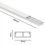 Canale Bianco Portacavi PVC Rigido Autoestinguente 40x17mm Barra 2 Metri