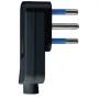 Spina Elettrica Nera Salvaspazio Attacco Piccolo 10  Ampere Ecova