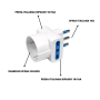 Adattatore Triplo Attacco Grande  Bianco  Schuko 16  Ampere Ecova 