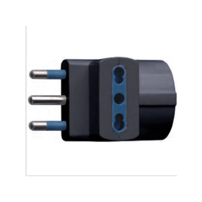 Adattatore Triplo Attacco Grande  Nero  Schuko 16  Ampere Ecova 