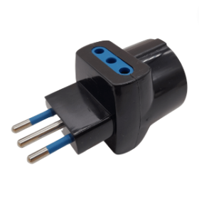 Adattatore Triplo Attacco Piccolo  Nero Schuko 10 Ampere Ecova 