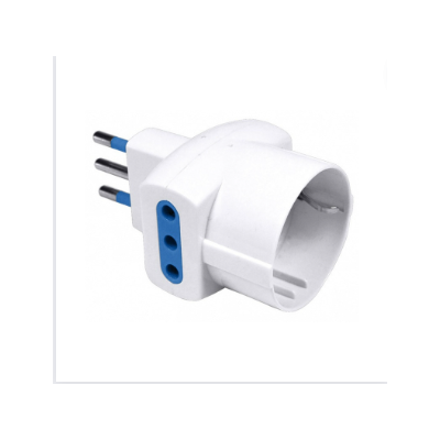 Adattatore Triplo Attacco Piccolo  Bianco Schuko 10  Ampere Ecova 