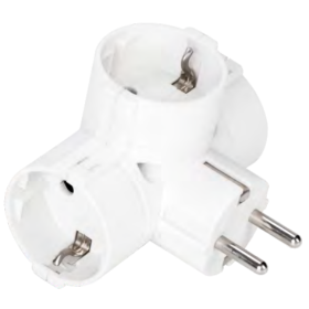 Adattatore Triplo Schuko Bianco 16  Ampere Ecova 