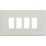 Placca  Alluminio 4 Posti Scatola Rettangolare  Serie  Bticino Magic 504/4/X