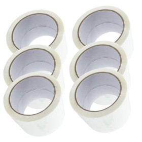Kit 6 Nastro Adesivo Silenzioso Bianco 50x132m per Imballaggi Continui