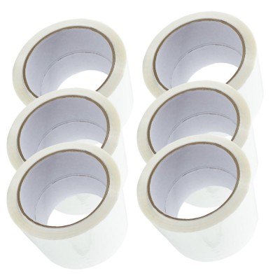 Kit 6 Nastro Adesivo Silenzioso Bianco 50x132m per Imballaggi Continui