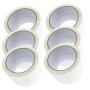 Kit 6 Nastro Adesivo Silenzioso Bianco 50x132m per Imballaggi Continui