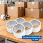 Kit 6 Nastro Adesivo Silenzioso Bianco 50x132m per Imballaggi Continui