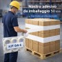 Kit 6 Nastro Adesivo Silenzioso Bianco 50x132m per Imballaggi Continui
