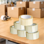 Kit 6 Nastro Adesivo Silenzioso Trasparente per Imballaggio 50mm x 66Mt