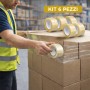 Kit 6 Nastro Adesivo Silenzioso Trasparente per Imballaggio 50mm x 66Mt