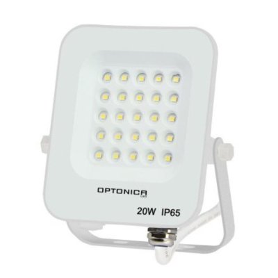 Proiettore LED 20 Watt Slim Metallo Bianco IP65  Equivalente 115 Watt