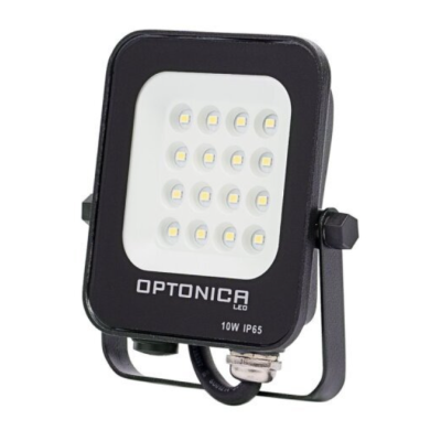 Proiettore LED 10 Watt Slim Metallo Nero IP65  Equivalente 66 Watt