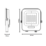 Proiettore LED 10 Watt Slim Metallo Nero IP65  Equivalente 66 Watt