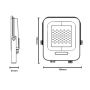 Proiettore LED 30 Watt Slim Metallo Nero IP65  Equivalente 160 Watt