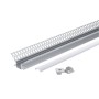 Optonica 5166 Profilo Alluminio LED 2 m Grigio Integrato Copertura Bianca