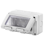 Contenitore Stagno da Parete 4 Posti Orizzontale IP55 Grigio