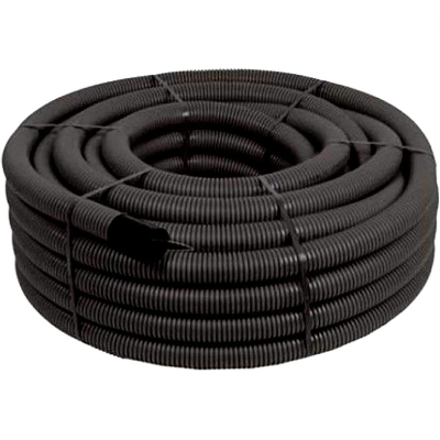 Cavidotto Corrugato Polietilene  Flessibile Nero Rotolo 50 Metri
