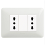 Kit Base Punto Doppia Presa Bivalente Bticino Matix Bianco Pezzi 5