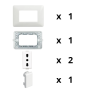 Kit Base Punto Doppia Presa Bivalente Bticino Matix Bianco Pezzi 5