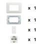 Kit Base Punto Presa Schuko Interruttore Bipolare Bticino Matix Bianco Pezzi 4