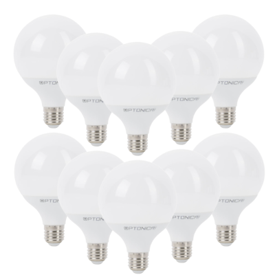 Lampadina LED Globo E27 12Watt Resa 70Watt Risparmio Energetico 4500K Pezzi 10
