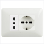 Kit Base Punto Presa Bivalente Presa Schuko Bticino Matix Bianco Pezzi 4