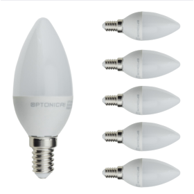 Lampadina LED Candela E14 5.5 Watt Resa 40Watt Risparmio Energetico 6000K Pezzi 6