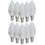 Lampadina LED Candela E14 8 Watt Resa 60W Risparmio Energetico 4500K Pezzi 10