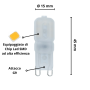 Lampadina LED Bispina G9 3Watt Resa 25Watt Risparmio Energetico 4500K Pezzi 3