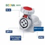 ECOVA 30519 Presa Industriale 16A 380-415 V 3P+T IP67 da Parete