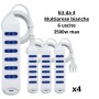 Kit Multipresa Bianca Da 4 Con 6 Prese Bivalenti