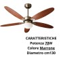 Ventilatore Da Soffitto Zephir Zfr9111M E Zfr9111B 70W 5 Pale Legno