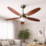 Ventilatore Da Soffitto Zephir Zfr9111M E Zfr9111B 70W 5 Pale Legno