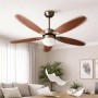 Ventilatore Da Soffitto Zephir Zfr9111M E Zfr9111B 70W 5 Pale Legno