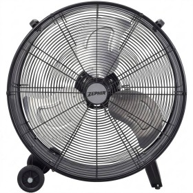Ventilatore Industriale da Terra ZDM60CM In Metallo 3 Velocità 180W Nero con ruote e maniglia da trasporto Superpotente