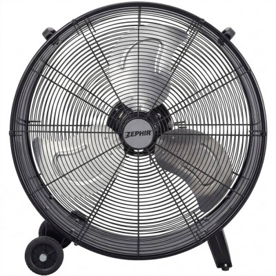 Ventilatore Industriale da Terra ZDM60CM In Metallo 3 Velocità 180W Nero con ruote e maniglia da trasporto Superpotente