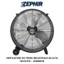 Ventilatore Industriale da Terra ZDM60CM In Metallo 3 Velocità 180W Nero con ruote e maniglia da trasporto Superpotente