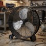 Ventilatore Industriale da Terra ZDM60CM In Metallo 3 Velocità 180W Nero con ruote e maniglia da trasporto Superpotente