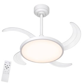ZEPHIR ZVP4 Ventilatore A Plafoniera Led CCT Con 4 Pale Retrattili E Telecomando, 6 Velocità, funzione reverse e timer